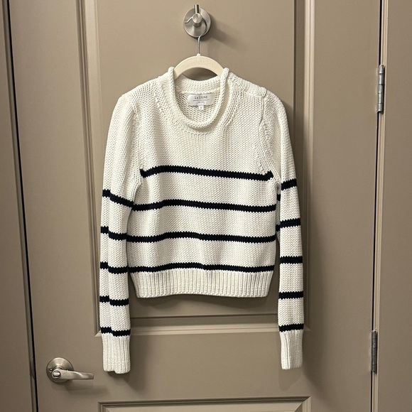 La Ligne Mini Marina Sweater, Ivory/Navy - Picture 8 of 10
